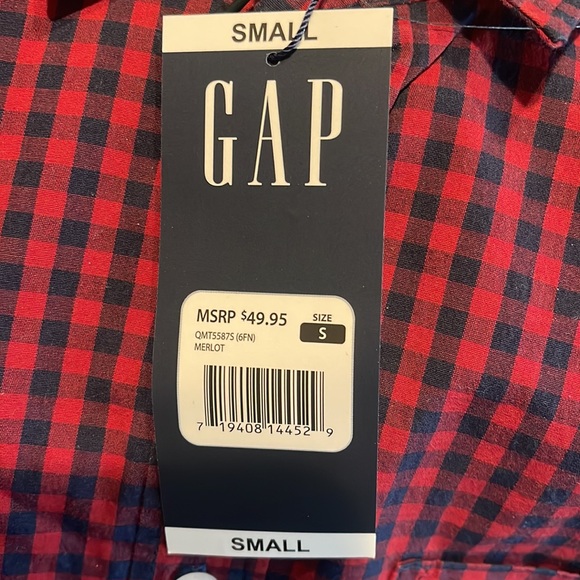 NWT GAP Men’s Long Sleeve Poplin Button Up Stretch Plaid Shirt - Picture 6 of 6